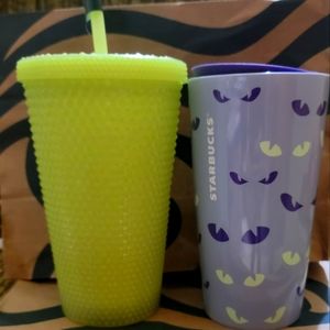 Starbucks Glow in the Dark Bling cup and Tumbler bundle